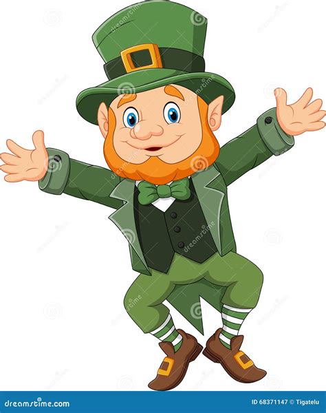 Happy Leprechaun Standing Beside A Sign Stock Photo | CartoonDealer.com ...