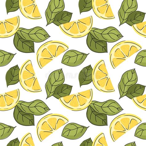 Seamless Pattern With Bright Lemons Vector Illustration Stock Vector