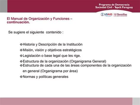 Ppt El Manual De Organizaci N Y Funciones Continuaci N Powerpoint