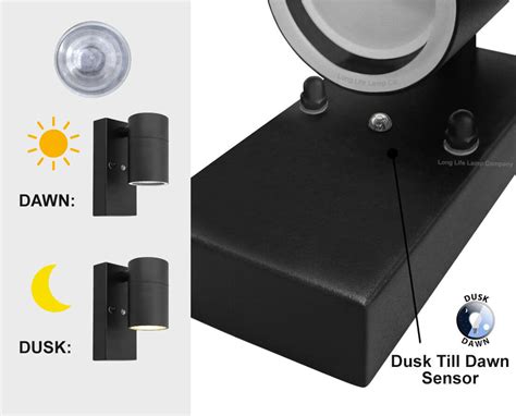 Dusk Till Dawn Sensor Outdoor Single Or Up Down Wall Light Stainless