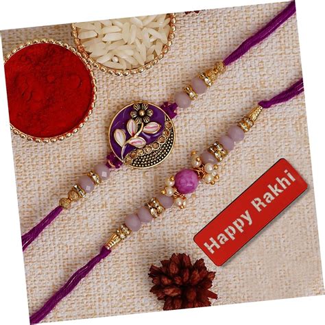 buy ecraftindia set   om rudraksha rakhis  roli chawal pack