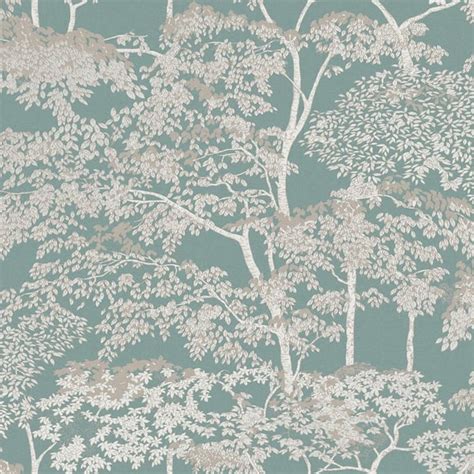 Graham Brown Idyll Tree Duck Egg Wallpaper The Home Depot