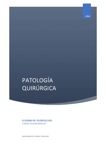 PATOLOGIA QUIRURGICA TEMARIO COMPLETO Pdf