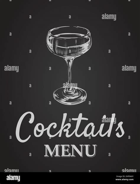 Cocktail Menu Design Chalk Drawing Typography Cocktail Menu Design Chalk Drawing Typography