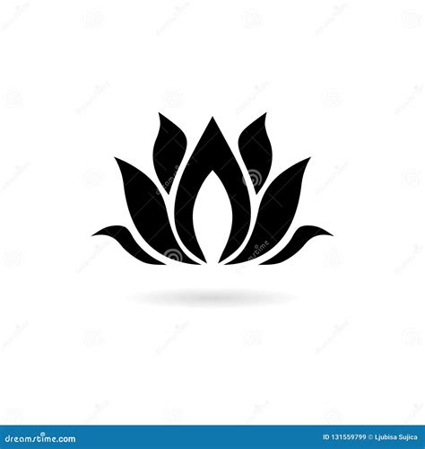 Black Lotus Flower Logo, Lotus Flower Icon Stock Vector - Illustration ...