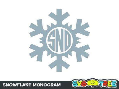 Snowflake Monogram Christmas Monogram Svg Dxf Vector