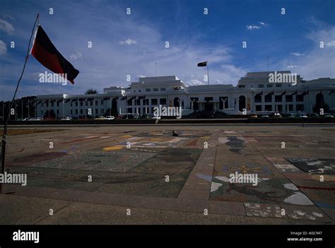 Australia Old Parliament House Aboriganal Flag 1 Stock Photo - Alamy