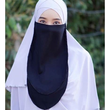 Jual Cadar Karet Double Layer Tanpa Jahitan Di Bawah Mata Niqab