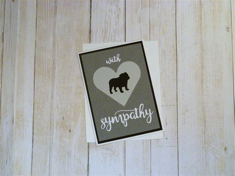 Handmade Bulldog Sympathy Card Bulldog Condolence Card Etsy Canada