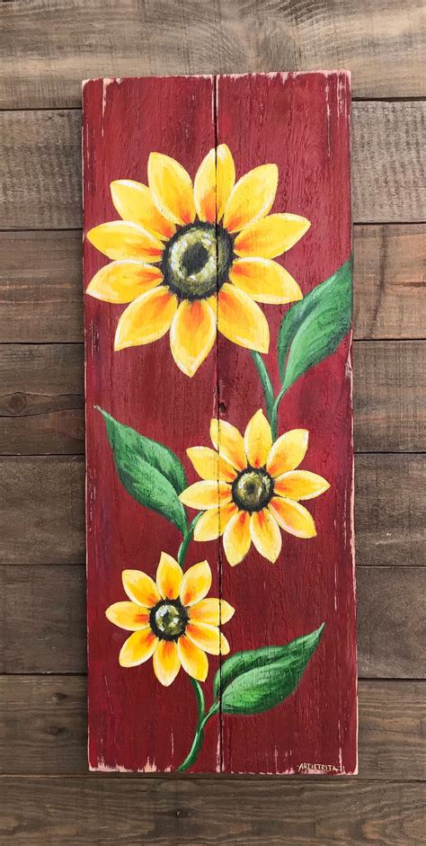 Sunflower Painting Fall Sunflower Art Sunflowers Sunflower - Etsy