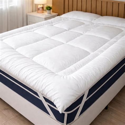 Colchão Casal Macio E Confortável - Pillow Top Casal Tecido Premium Macio e Confortável Protetor de Colchão ...