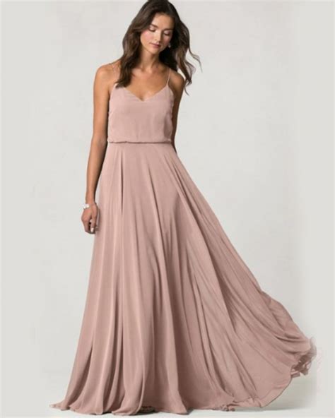 Jenny Yoo Inesse Luxe Chiffon Maxi Dress Pink Blush Myonewedding Co Uk