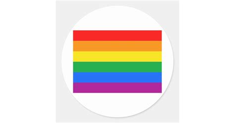 Official Gay Pride Flag Classic Round Sticker Zazzle