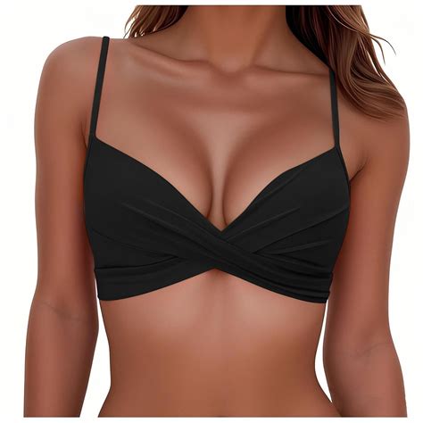 Wmtbsrsw Push Up Bikini Tops For Women Adjustable Strap Bikini Tops Twist Front Swim Top Only