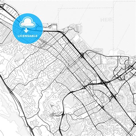 a black and white map of the city of cologne, germany with blue circles ...