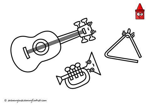 Draw Musical Instruments Colored Instruments Musical Instruments