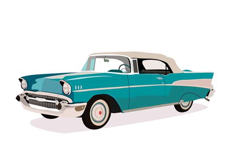 Vitnage Classic Car Isolated On The White Background Vector