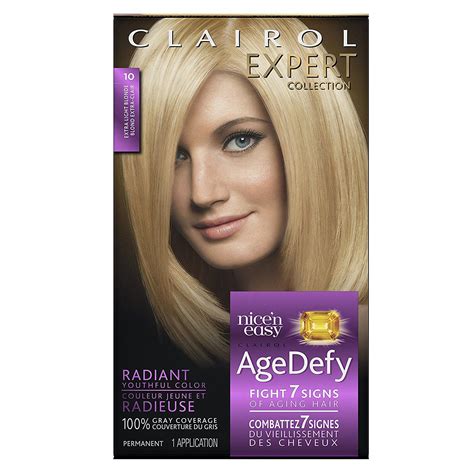 Clairol Age Defy Permanent Hair Dye Extra Light Blonde Hair Color Count Grey Hair