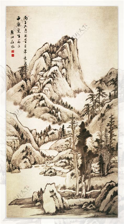 名家罗牧山水名画书画山水图图片素材 编号02225916 图行天下