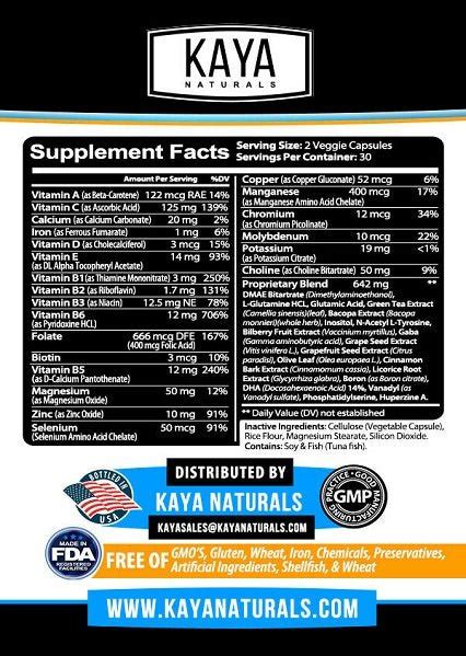 Kaya Naturals Neuro Brain And Focus Supplement Bodytonix Australia