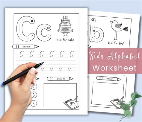 Kids Alphabet Writing Practice Worksheet, Educational Printable ...