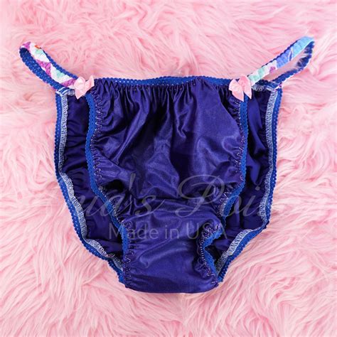 Sissy Spandex String Bikini Shiny Stretch Dark Blue Panties For Men Knickers Like A Second Skin