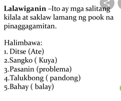 Mga Halimbawa Ng Lalawiganin Na Salita At Kahulugan Nito Pinasalita