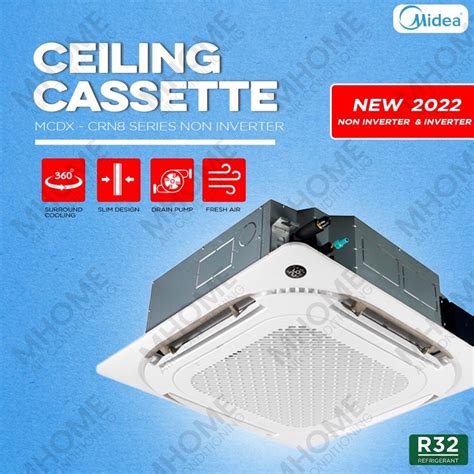 Midea Ceiling Cassette Air Cond R32 Inverter 15hp 20hp 25hp 3