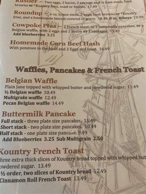 Menu Of Kountry Kitchen In Ramona CA 92065