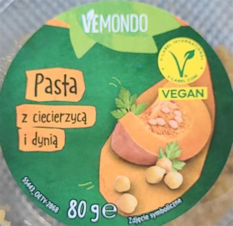 Pasta z ciecierzycą i dynią Vemondo kalorie kJ i wartości odżywcze