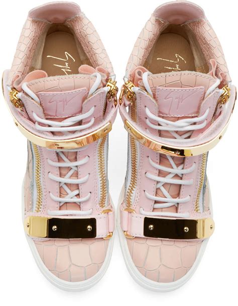 Giuseppe Zanotti Pink Lorenz Hightop Wedge Sneakers In Pink Lyst