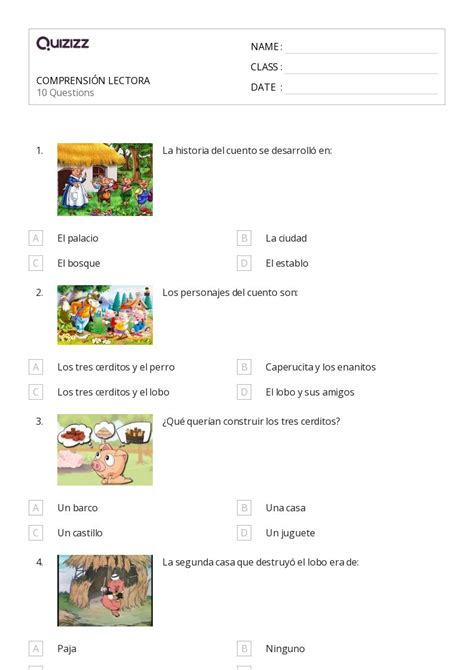 Estrategias De Comprensi N Lectora Hojas De Trabajo Para Grado En