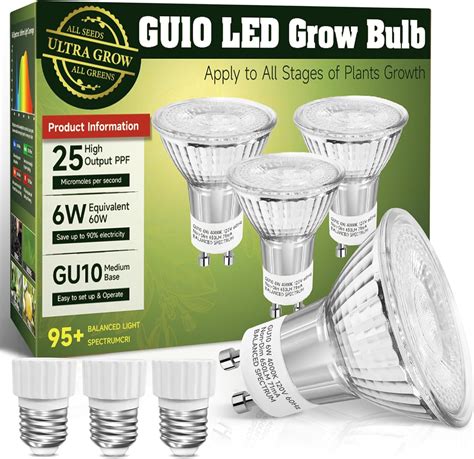 Amazon Gu Grow Light Bulbs Full Spectrum Plant Bulbs For Indoor