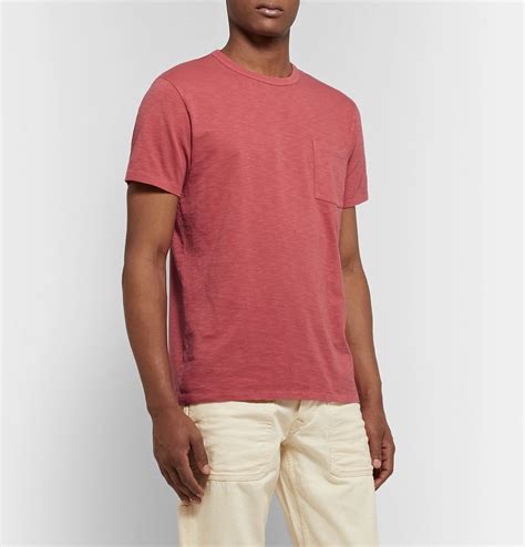 J Crew Garment Dyed Slub Cotton Jersey T Shirt Brick J Crew