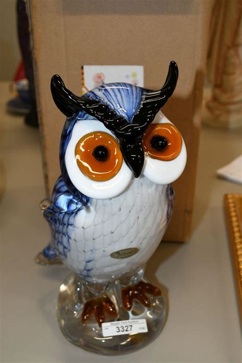 Sold Price Rikaro Handmade Glass Owl Ornament January