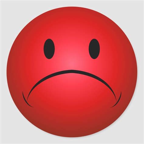 Red Frownie Face Sticker Zazzle In 2021 Face Stickers Custom