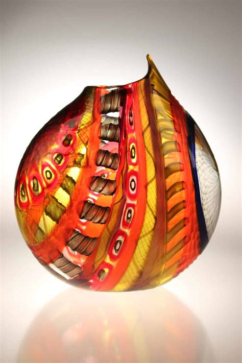 Murano Glass Studio Vase NOTABILIOSO 8 Reverse Stained Glass Art