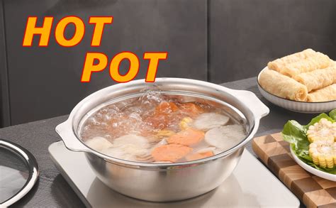 Amazon Stainless Steel Shabu Shabu Pot Hot Pot Pot PCS Set Stockpot Cookware With Glass