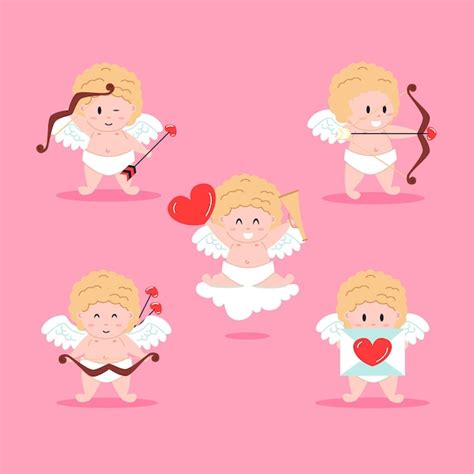 Colecci N De Personajes De Cupido En Dise O Plano Vector Gratis