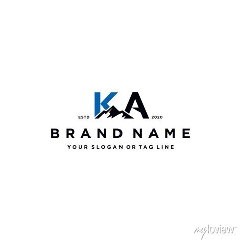 Letter Ka Mountain Logo Design Vector Wall Stickers Panorama