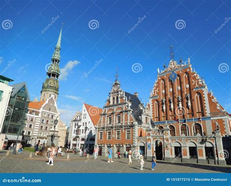 Touristic View Of Beautiful Riga Latvia Editorial Image Image Of