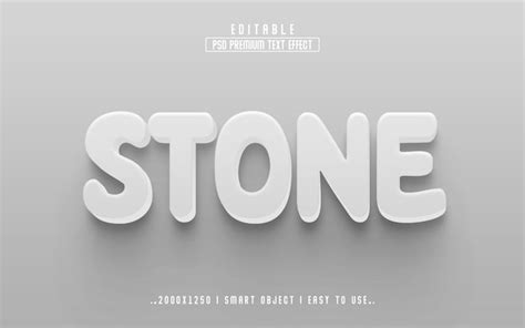 Premium PSD Stone 3d Editable Text Effect Style Psd With Premium