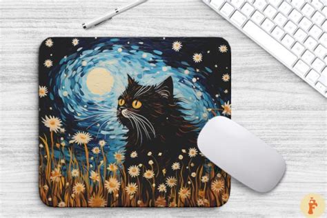 Starry Night Cat Mouse Pad Design Bundle Bundle Creative Fabrica