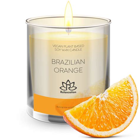 Natural Soy Wax Candle In Glass Jar Luxury Brazilian Orange Scented Soy Candles Fresh And