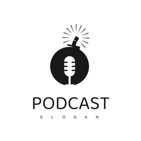 Logotipo Do Podcast Famoso ícone Do Podcast Com Símbolo De Bomba