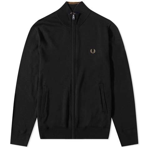 Fred Perry Classic Zip Through Cardigan Black Editorialist