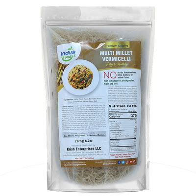 Multi Millet Vermicelli Sevai 180gms INDUSFOODS US