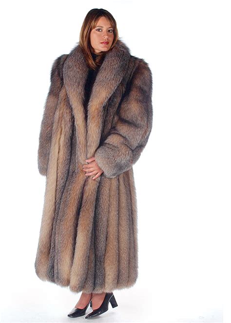 Crystal Fox Fur Coat Shawl Collar Madison Avenue Mall Furs