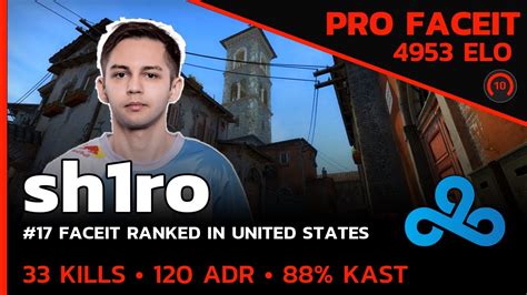 Sh1ro Cloud9 GOES NUCLEAR On FACEIT INFERNO FACEIT LVL 10 CSGO