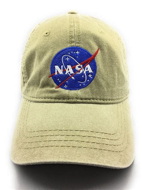 Nasa Meatball Logo Embroidered Washed Space Dad Cap Khaki Cb1856utitd